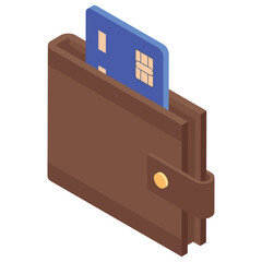 Canvas Print - 
Credit card icon, isometric design.
