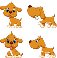 Wall Mural - Illustration of cartoon dog collection set