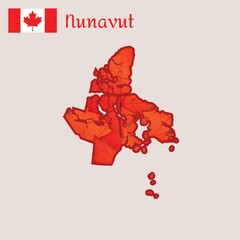 Wall Mural - Map of nunavut, canada