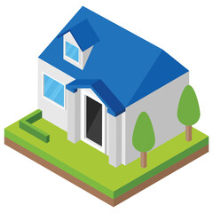 Wall Mural - 
Isometric icon of a house 
