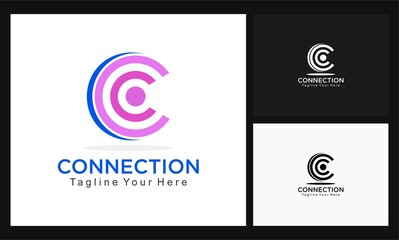 Wall Mural - circle c connection concept design logo