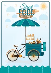 Wall Mural - Street food festival poster design