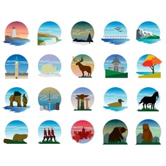 Canvas Print - Set of canada icons