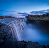 Fototapeta Zachód słońca - Dettifoss Waterfall at Sunset, Iceland.