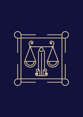 Wall Mural - scales of justice design