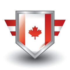 Sticker - Canada flag button design