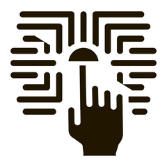 Poster - Biometric Fingerprint Verification glyph icon vector. Biometric Fingerprint Verification Sign. isolated symbol illustration