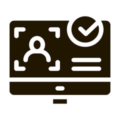 Poster - Computer Person Identity glyph icon vector. Computer Person Identity Sign. isolated symbol illustration