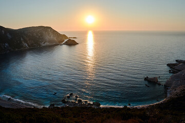 Wall Mural - Sunset at Petani Bay on the island of Kefalonia