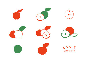 Poster - Apple vector icons set on white background.