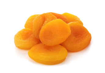 Wall Mural - Dried apricots on a white background