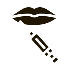 Sticker - Lip Cosmetology Injection glyph icon vector. Lip Cosmetology Injection Sign. isolated symbol illustration