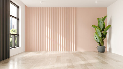 Memphis style conceptual interior empty room 3d illustration