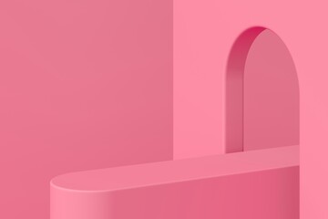 Poster - Abstract background, mock up scene with podium geometry shape for product display. 3D rendering