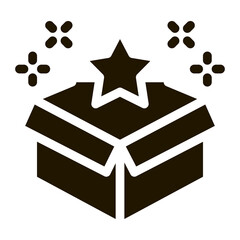 Poster - Star Bonus Box glyph icon vector. Star Bonus Box Sign. isolated symbol illustration