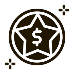 Poster - Dollar Star Bonus glyph icon vector. Dollar Star Bonus Sign. isolated symbol illustration