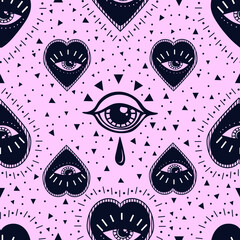 hand draw seamless pattern of the all-seeing eye. can be used for fabric design,paper,textile,backgr