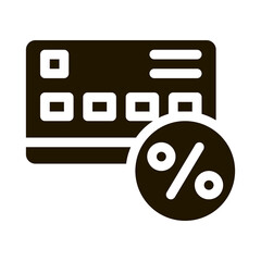 Wall Mural - Credit Percentage Card glyph icon vector. Credit Percentage Card Sign. isolated symbol illustration