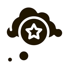 Poster - Star Bonus Cloud glyph icon vector. Star Bonus Cloud Sign. isolated symbol illustration