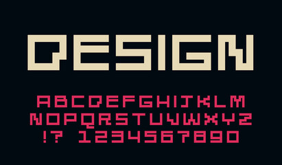 Poster - Geometric square font Modern pixel design