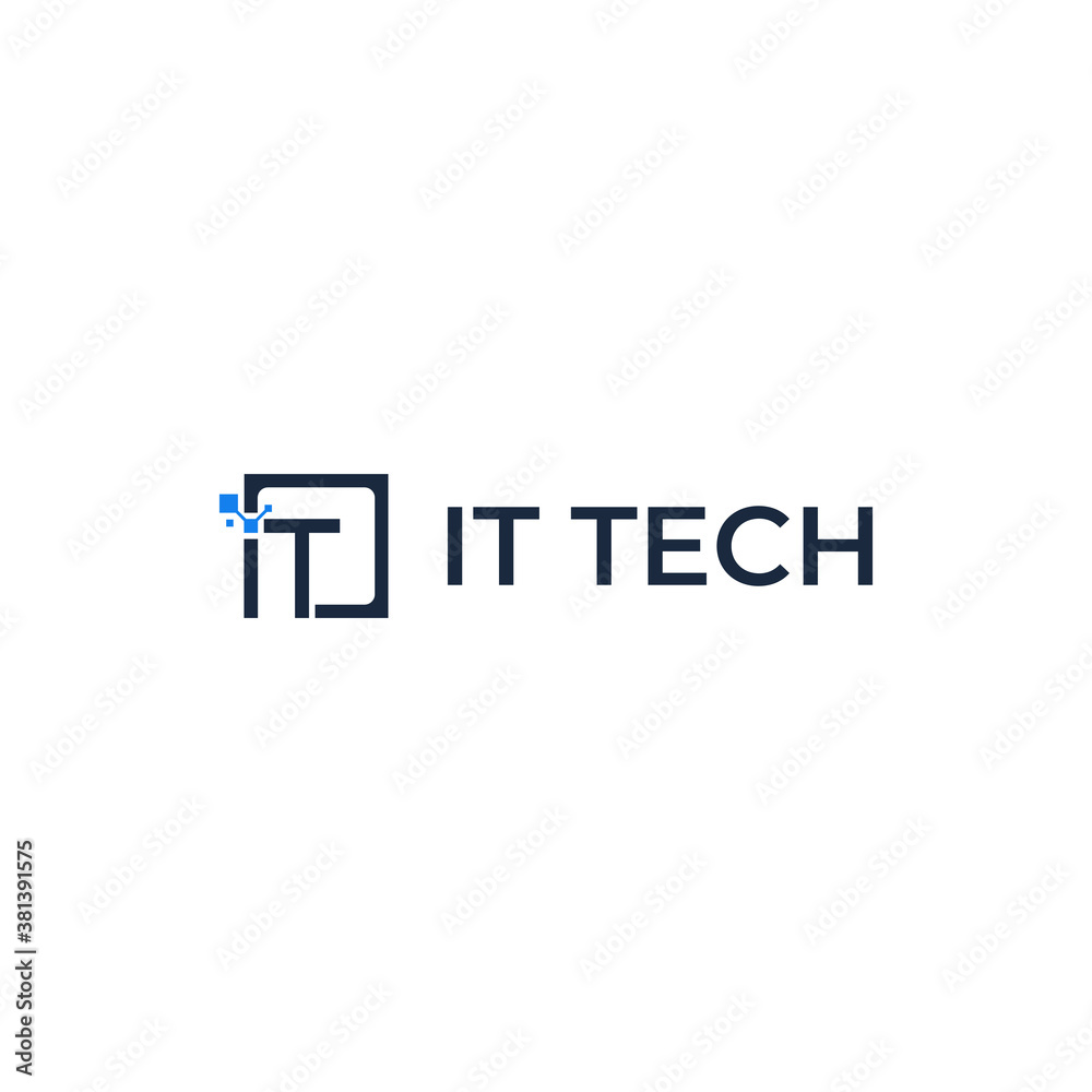 IT logo vector modern simple design with white background