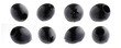 Set of black olives pitted isolated on white background