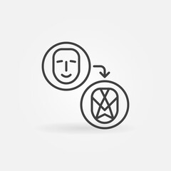 Poster - Face Swap or Deepfake vector thin line concept icon or design element