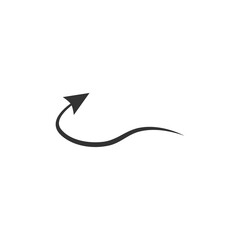 Poster - Doodle arrow icon. Black handmade curve arrow vector illustration. Isolated on white.