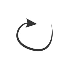 Poster - Doodle arrow icon. Black handmade curve arrow vector illustration. Isolated on white.
