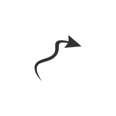 Poster - Doodle arrow icon. Black handmade curve arrow vector illustration. Isolated on white.