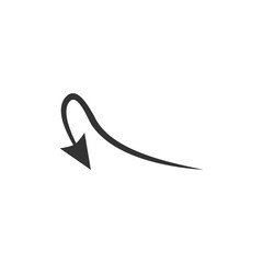 Poster - Doodle arrow icon. Black handmade curve arrow vector illustration. Isolated on white.