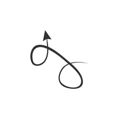 Poster - Doodle arrow icon. Black handmade curve arrow vector illustration. Isolated on white.