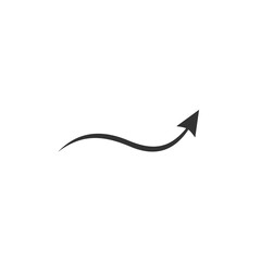 Poster - Doodle arrow icon. Black handmade curve arrow vector illustration. Isolated on white.