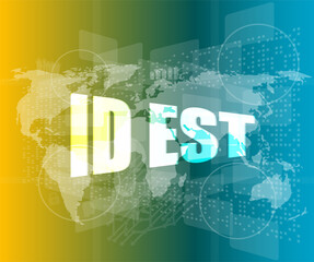 Poster - id est on digital touch screen, business concept