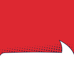 Poster - Speech bubble red banner with space for phrases.