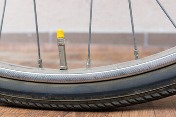 Sticker - Closeup of a bicycle wheel