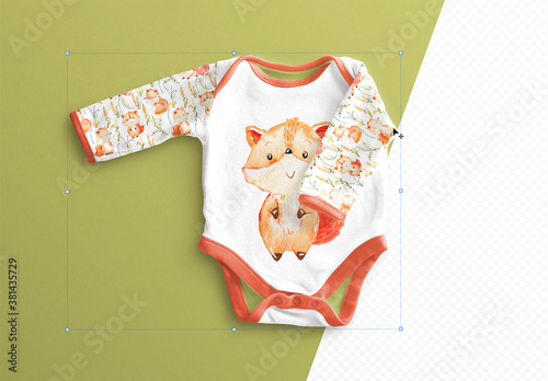 Download Baby Vest Long Sleeves 2 Mockup Stock Template Adobe Stock