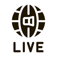 Poster - World Wide Live Podcast glyph icon vector. World Wide Live Podcast Sign. isolated symbol illustration