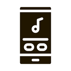 Poster - Phone Music Audio Player glyph icon vector. Phone Music Audio Player Sign. isolated symbol illustration