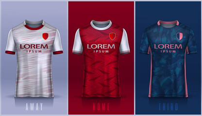 t-shirt sport design template, Soccer jersey mockup for football club. 