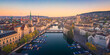 Aerial cityscape view of Zurich in autumn, Switzerland