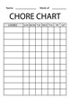 Chore chart template. Clipart image