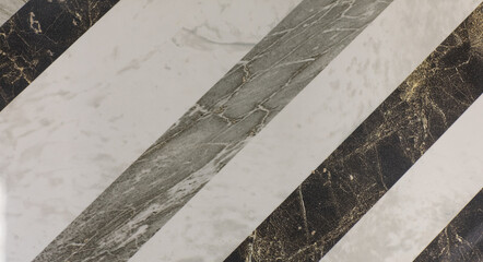 Canvas Print - smooth marble texture, marble gray striped tile surface