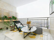 Modern city high-rise residential open garden balcony design, comfortable and comfortable