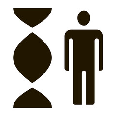 Poster - human and molecule dna glyph icon vector. human and molecule dna sign. isolated symbol illustration