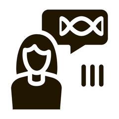 Poster - woman genetic molecule glyph icon vector. woman genetic molecule sign. isolated symbol illustration