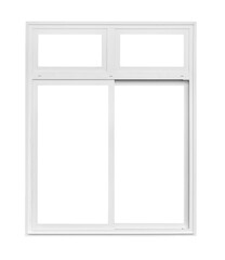 Wall Mural - Real modern house window frame isolated on white background with clipping path