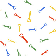 Poster - Color Bottle opener icon isolated seamless pattern on white background. Vector.
