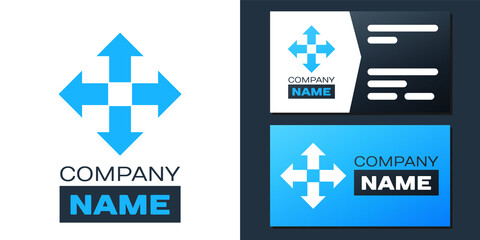 Poster - Logotype Arrows in four directions icon isolated on white background. Logo design template element. Vector.