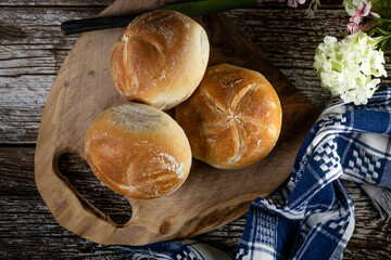 Wall Mural - Fresh bread for breakfast.